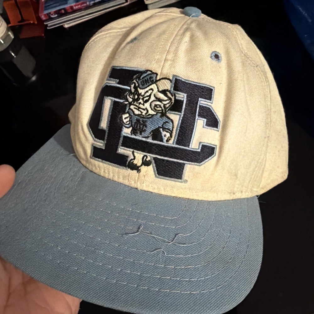 Vintage New Era-UNC North Carolina Tar Heels-White Blue Hat/Cap